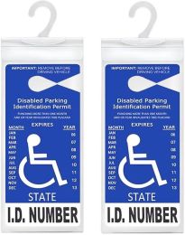 Handicap Placard Holder for Auto 10.6" x 5" with Large Hanger, Ultra Transparent Disabled Parking Placard Protector, 2 Pack - Transparent