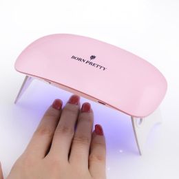 BORN PRETTY 6W Mini Nail Dryer UV Led Lamp For Nails Manicure All Types Gel Polish Drying Portable USB Machine Nail Art Tool - pink
