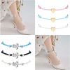 12PCS Women's Beach Turtle/Coin/Heart Ankle Bracelets Waterproof Rope Boho Layered Beach Adjustable Chain Anklet Friendship Gift - default