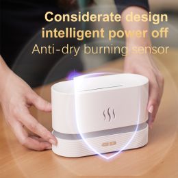 Aroma Diffuser Flame Light Mist Humidifier Aromatherapy Diffuser With Waterless Auto-Off Protection For Spa Home Yoga Office - White