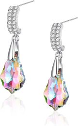 Crystal Earrings Dangle Earrings Crystal Drop Earrings for Girls; Sterling Silver Crystal Drop Earrings for Women - default