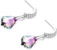 Crystal Earrings Dangle Earrings Crystal Drop Earrings for Girls; Sterling Silver Crystal Drop Earrings for Women - default
