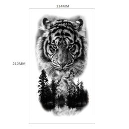Animal Pattern Tiger Lion Half Arm Water Transfer Imitation Tattoo (Option: 7style-114x210MM)