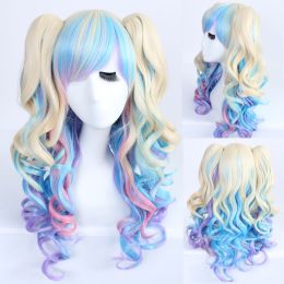 Double tiger clip style lolita wig (Option: Seven colors)