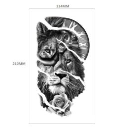 Animal Pattern Tiger Lion Half Arm Water Transfer Imitation Tattoo (Option: 9style-114x210MM)