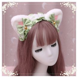 A lovely japanese Lolita hairdress, Catwoman Plush Lolita headdress, lace cat ear hair band (Option: M7)